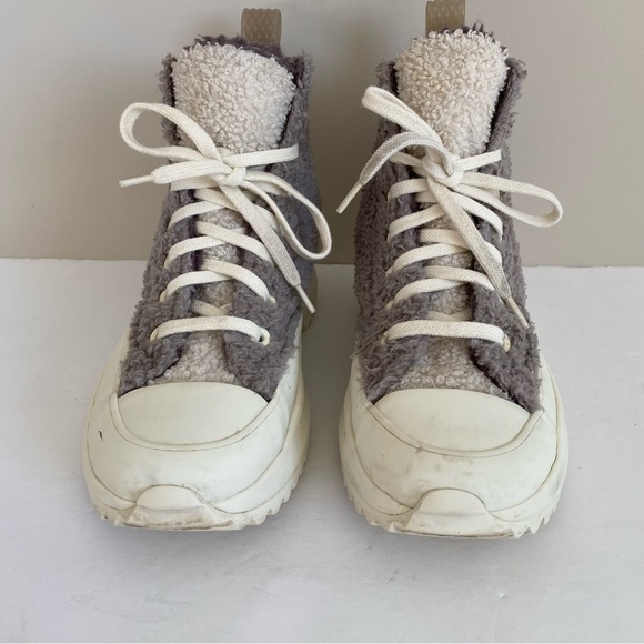 Converse Run Star Hike Sherpa Gray mauve Lined Platform Sneakers size 7 - Picture 7 of 16